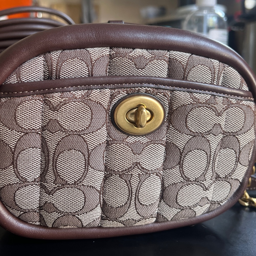 Coach Camera Bag In Signature Jacquard With Quilting … Gem